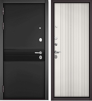 TRUST   (MASS, PP, Левая, Черный муар металлик, МДФ Черный матовый, 9S-183, МДФ Эмаль белоснежная, 9S-161, 2050, 860, Черная, порог)