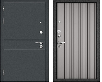 TRUST   (MASS, MP, Левая, Черный муар металлик, D-16, МДФ Эмаль светло-серая, 9S-161, 2050, 860)