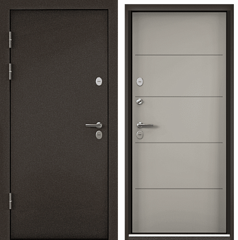 ARCTIC LT MP (950 х 2050 петли:ЛЕВЫЕ уст.: НАКЛ фурн.:ХКР_МОН_ALFA отделка: букле коричневый-/ПВХ КремаАLT-28 наличник:- (ARCTIC LT MP. ГОРИЗОНТ Внутренняя коробка )