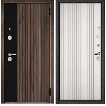 TRUST   (ECO, PP, Правая, Черный муар металлик, МДФ Дуб галифакс грей, 9E-401ЧМ, МДФ Белый софт, 9E-161, 2050, 860, Задвижка, Черная)