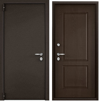 SNEGIR LT (950 х 2050 петли:ЛЕВЫЕ уст.: НАКЛ фурн.:хром кругл отделка: темно-серый букле графит-/ПВХ Лиственница темнаяSLT-27 наличник:- (Без дополнительного зам)