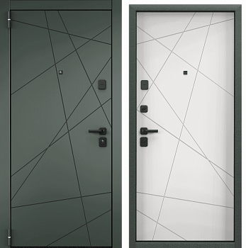 DELTA 100 PP (860 х 2050 петли:ЛЕВЫЕ уст.: НАКЛ фурн.:ЧКВ_БН TORXL_TORXL отделка: ПВХ АвокадоD26/ПВХ БьянкоD26 наличник:НУ-1 (Доплата за ПВХ с лица Магнитный уплотн)