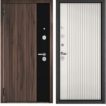 TRUST   (ECO, PP, Левая, Черный муар металлик, МДФ Дуб галифакс грей, 9E-401ЧМ, МДФ Белый софт, 9E-161, 2050, 960, Задвижка, Черная)