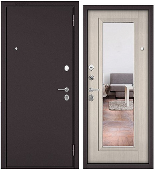 TRUST   (ECO, MP, Левая, Антрацит букле, МДФ Белый ларче, mirror, 9E-140, 2050, 860)