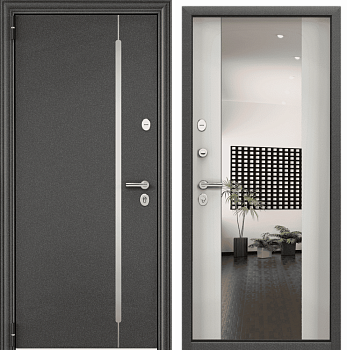 DELTA 100 MP (860 х 2050 петли:ЛЕВЫЕ уст.: НАКЛ фурн.:ХКР_МОН_ALFA отделка: Колоре гриджиоSP-5N/ПВХ ФерроD-MM наличник:- (Без глазка Доплата за рисунок с лица Магни)